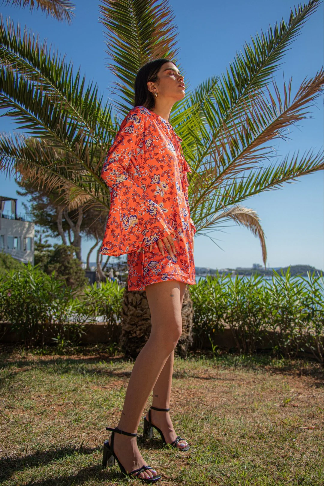 ALETA Bell Sleeve Mini Dress - Clockwork Orange - Image 4