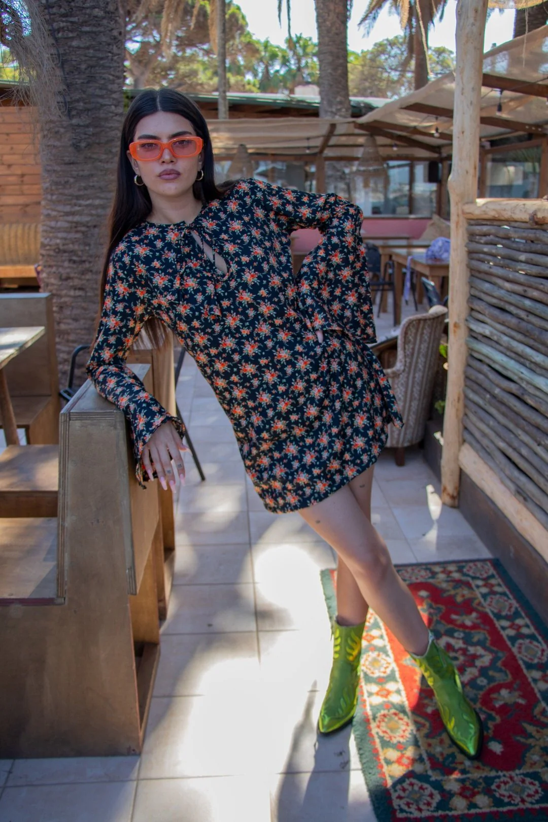 ALETA English Rose - Bell Sleeve 60's / 70s Style Mini Dress - Image 4
