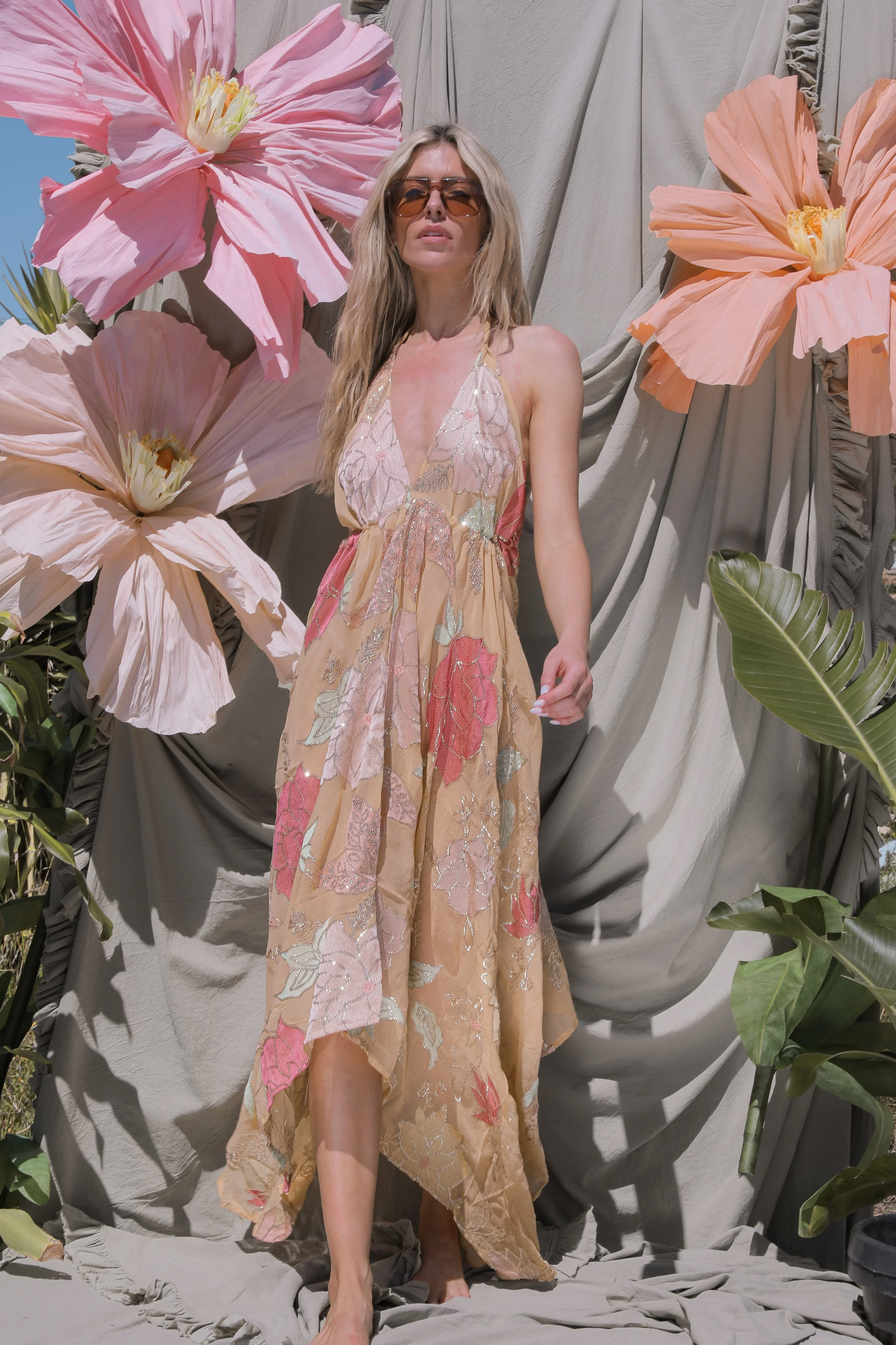 Ariella Halterneck dress - Light Nude - Image 4