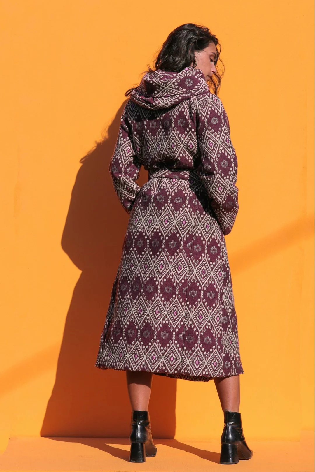 AZTI Woven Long Coat- Purple - Image 3