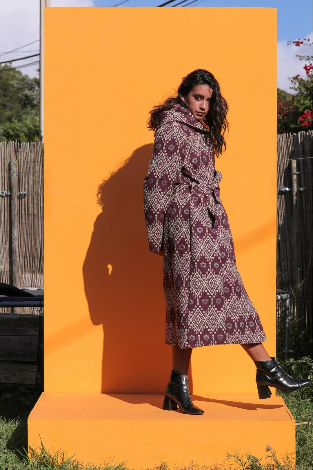 AZTI Woven Long Coat- Purple - Image 4