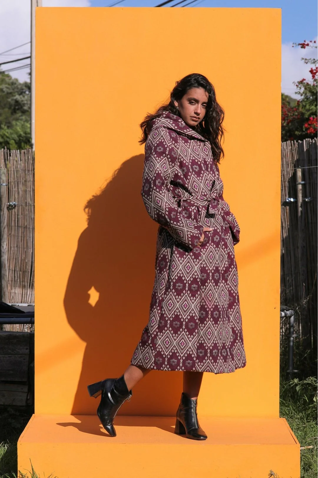 AZTI Woven Long Coat- Purple - Image 5