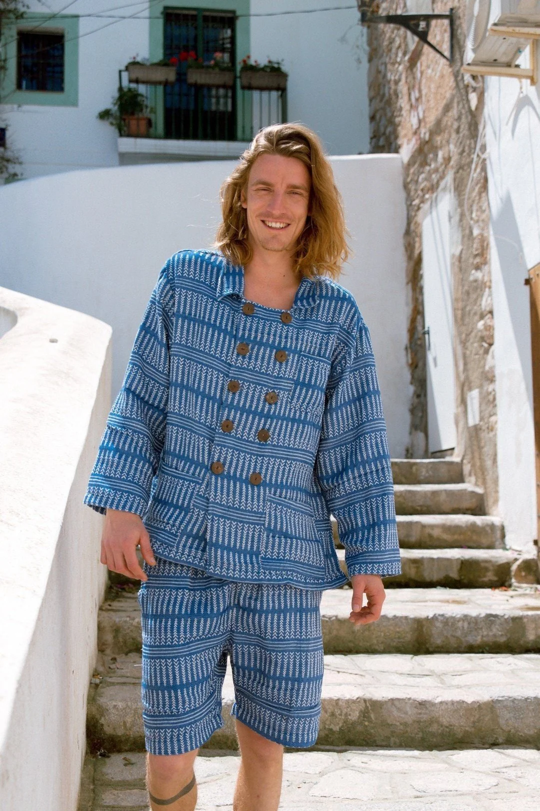 BILLIE - Blue Mens Woven Jacket - Image 2