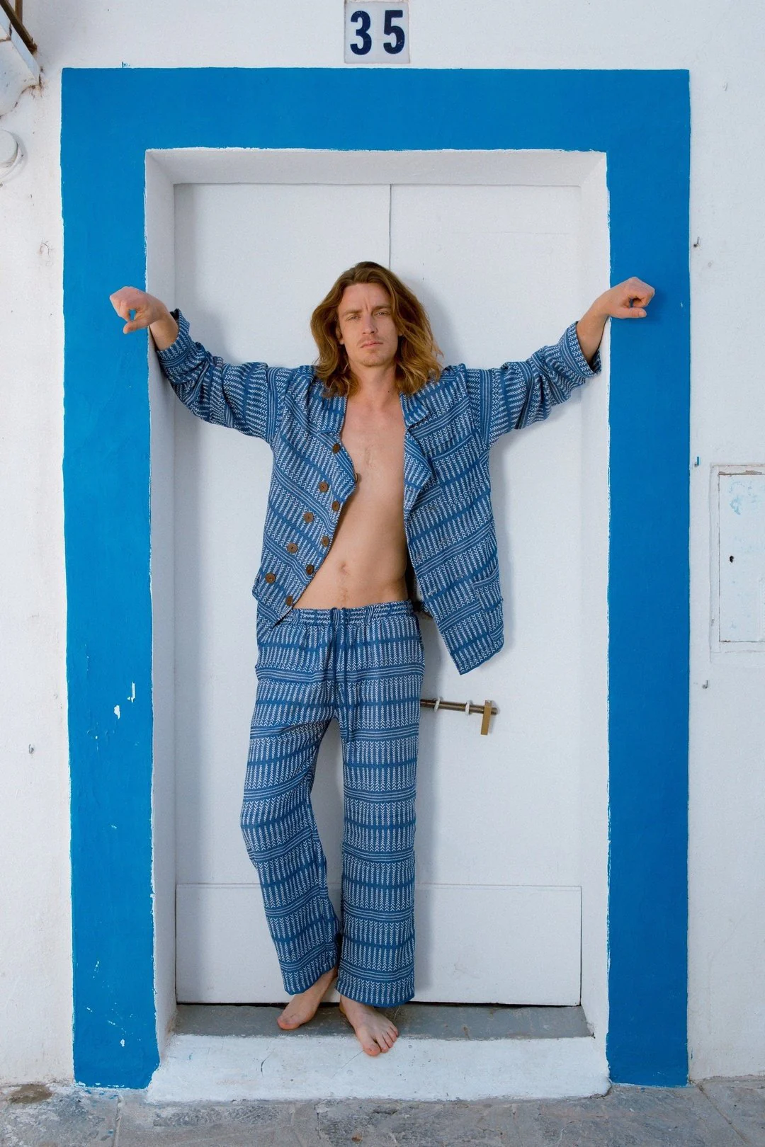 BILLIE - Blue Mens Woven Jacket - Image 4