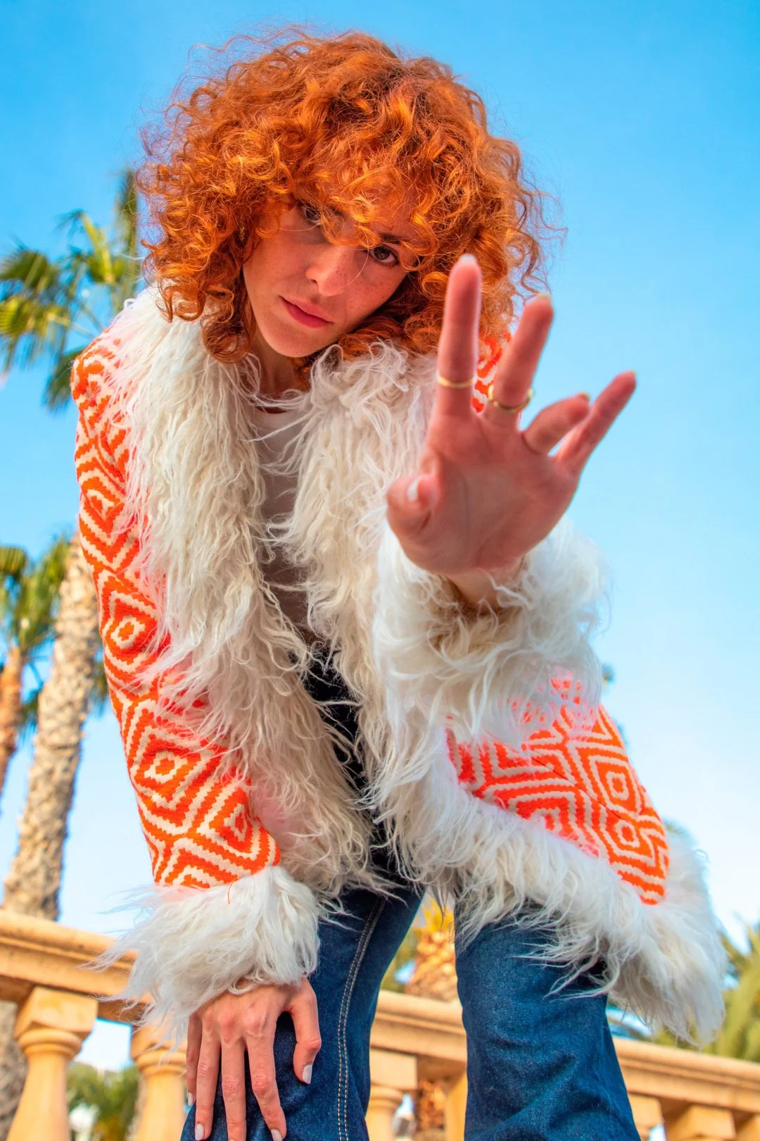 BONNIE Afghan Coat - Tangerine Aztec - Image 5