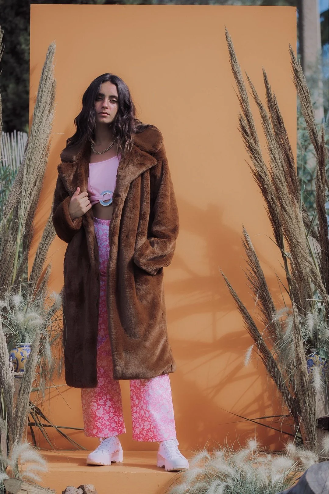 BUFFY faux fur coat - Bear Brown - Image 4