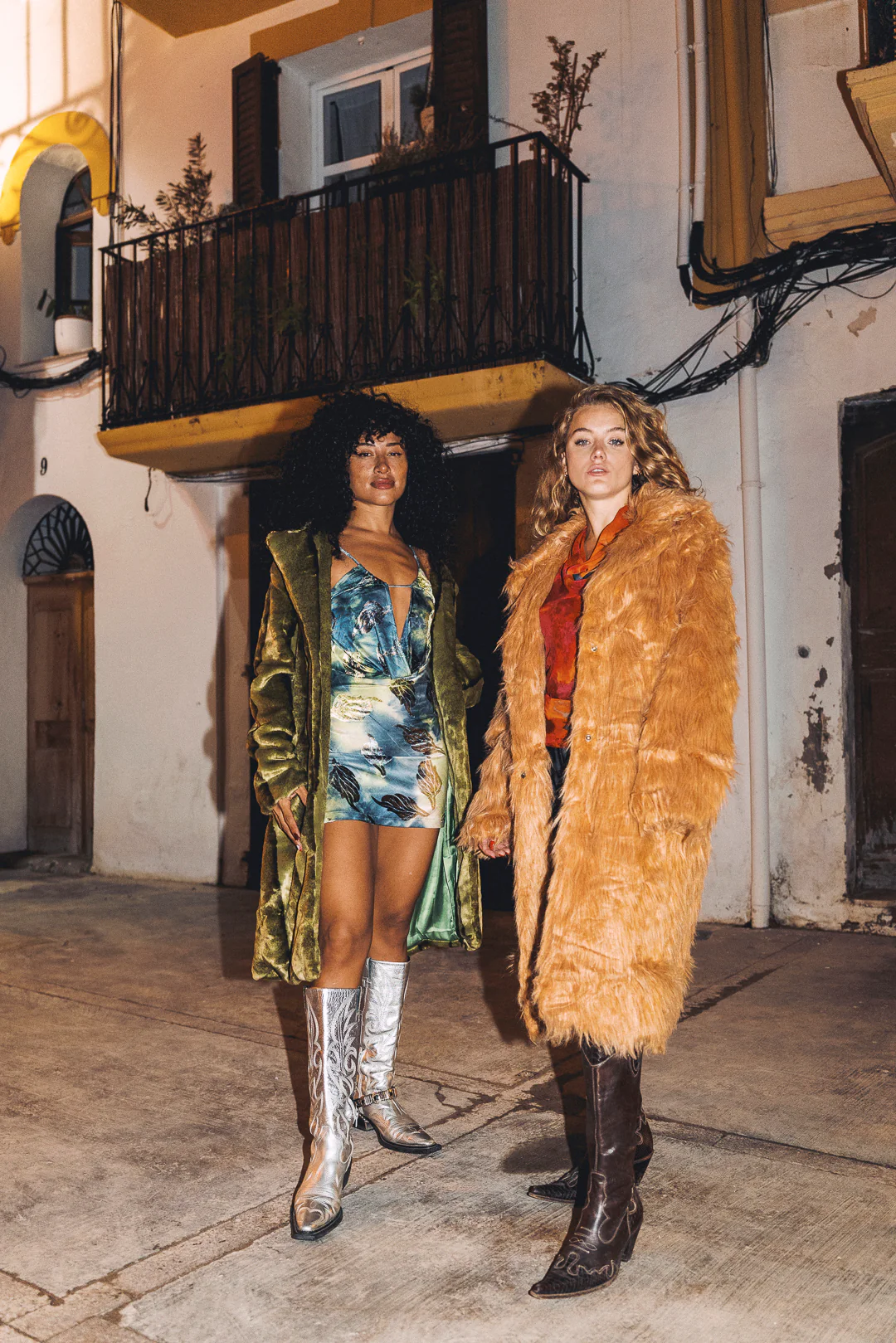 BUFFY Faux Fur Coat in Sage Green - Image 4