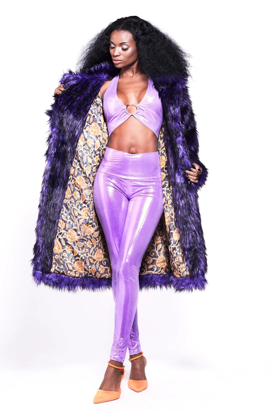 BUFFY Faux Fur Coat - Purple Rain - Image 10