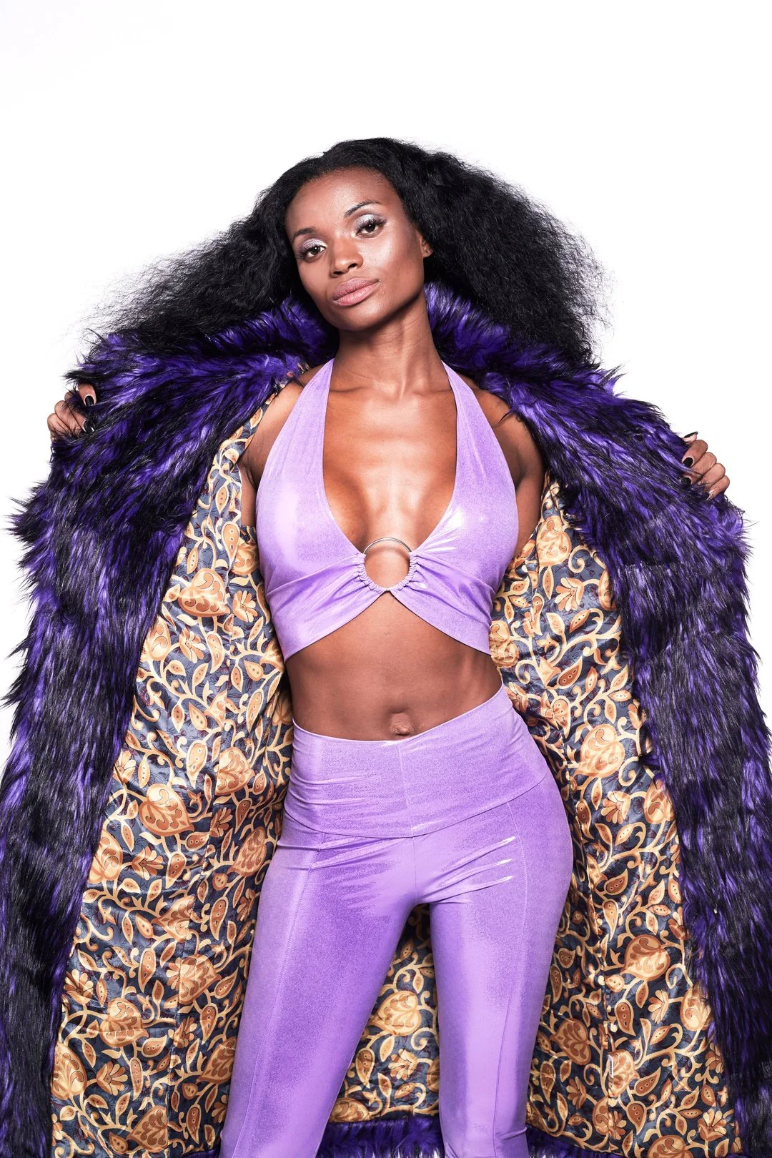 BUFFY Faux Fur Coat - Purple Rain - Image 19