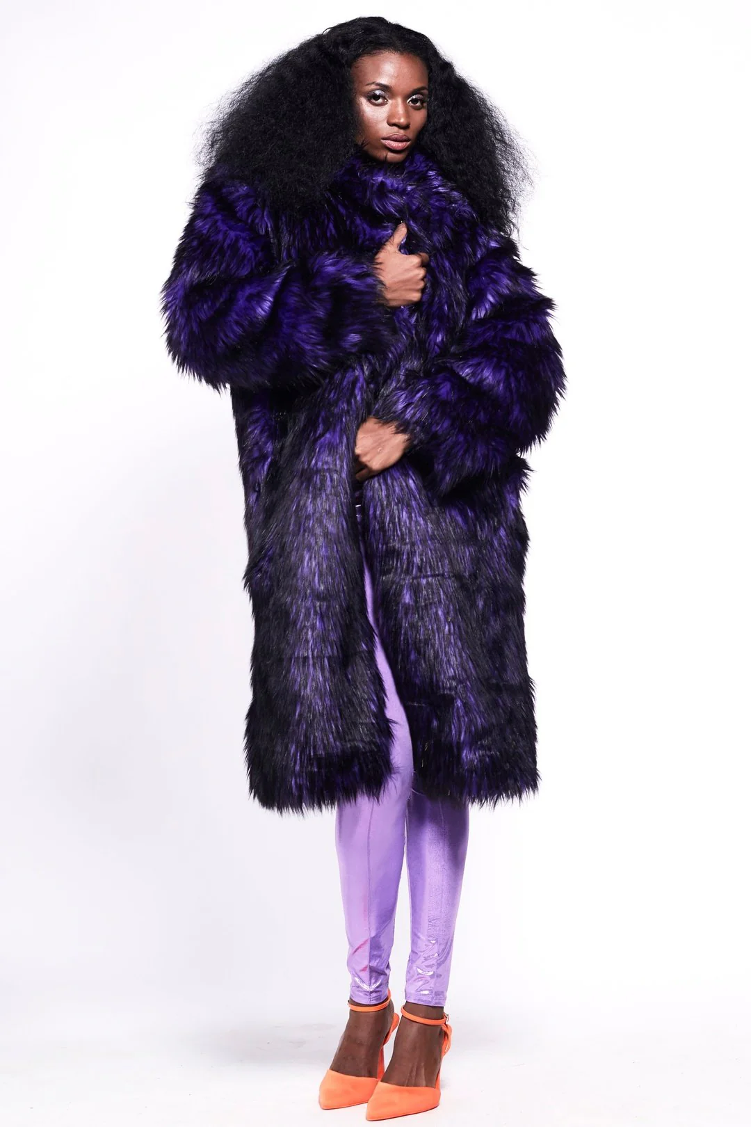 BUFFY Faux Fur Coat - Purple Rain - Image 3