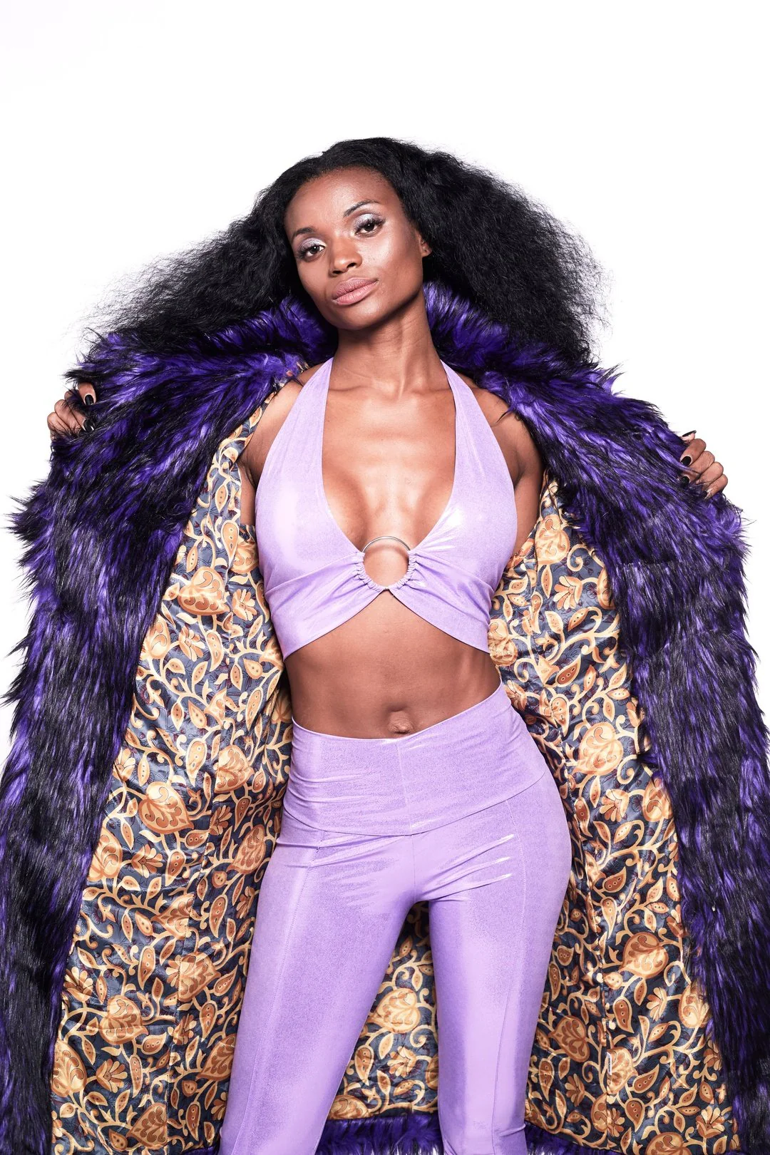 BUFFY Faux Fur Coat - Purple Rain - Image 6