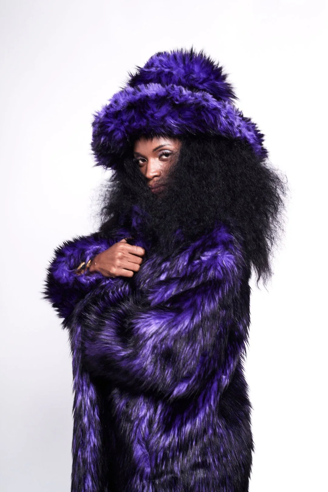 BUFFY Faux Fur Coat - Purple Rain - Image 8
