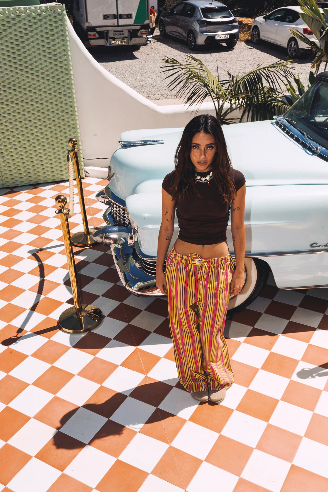 Cabana Stripe Pants - Yellow and Pink - Image 3