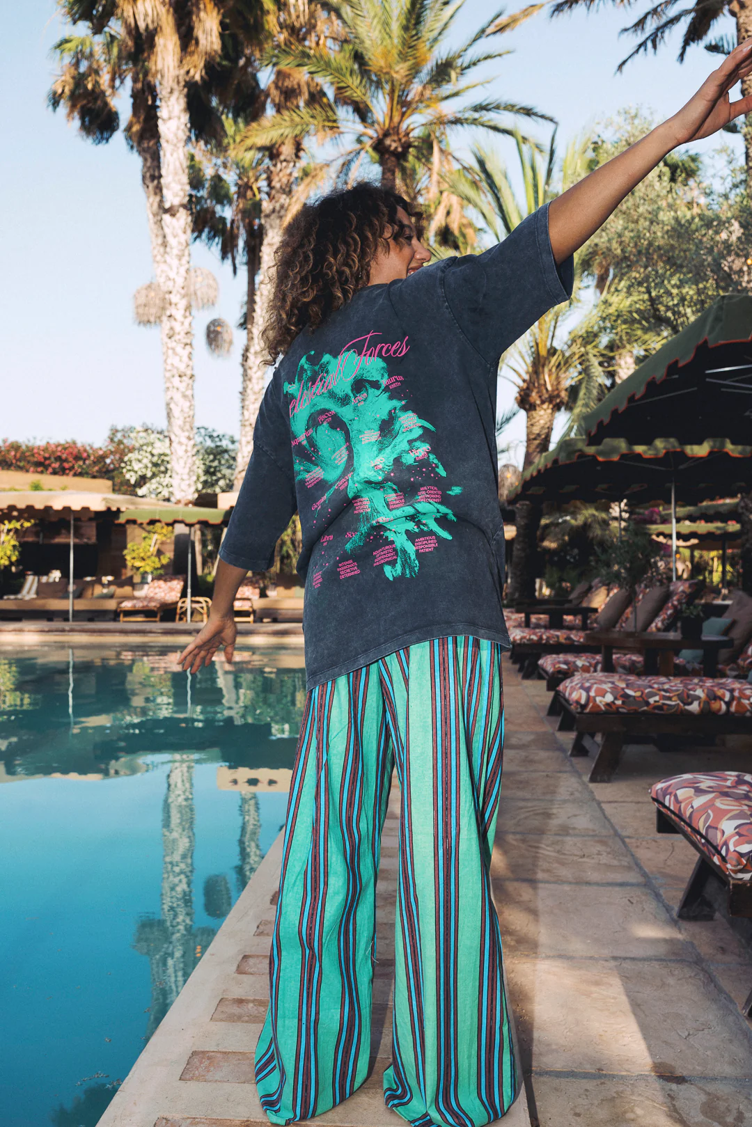 Cabana Stripe pants - Teal - Image 10