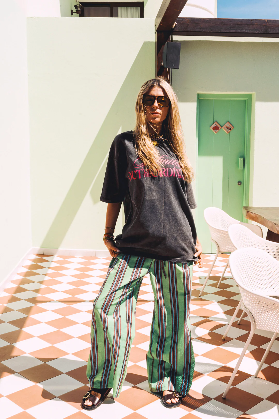 Cabana Stripe pants - Teal - Image 6