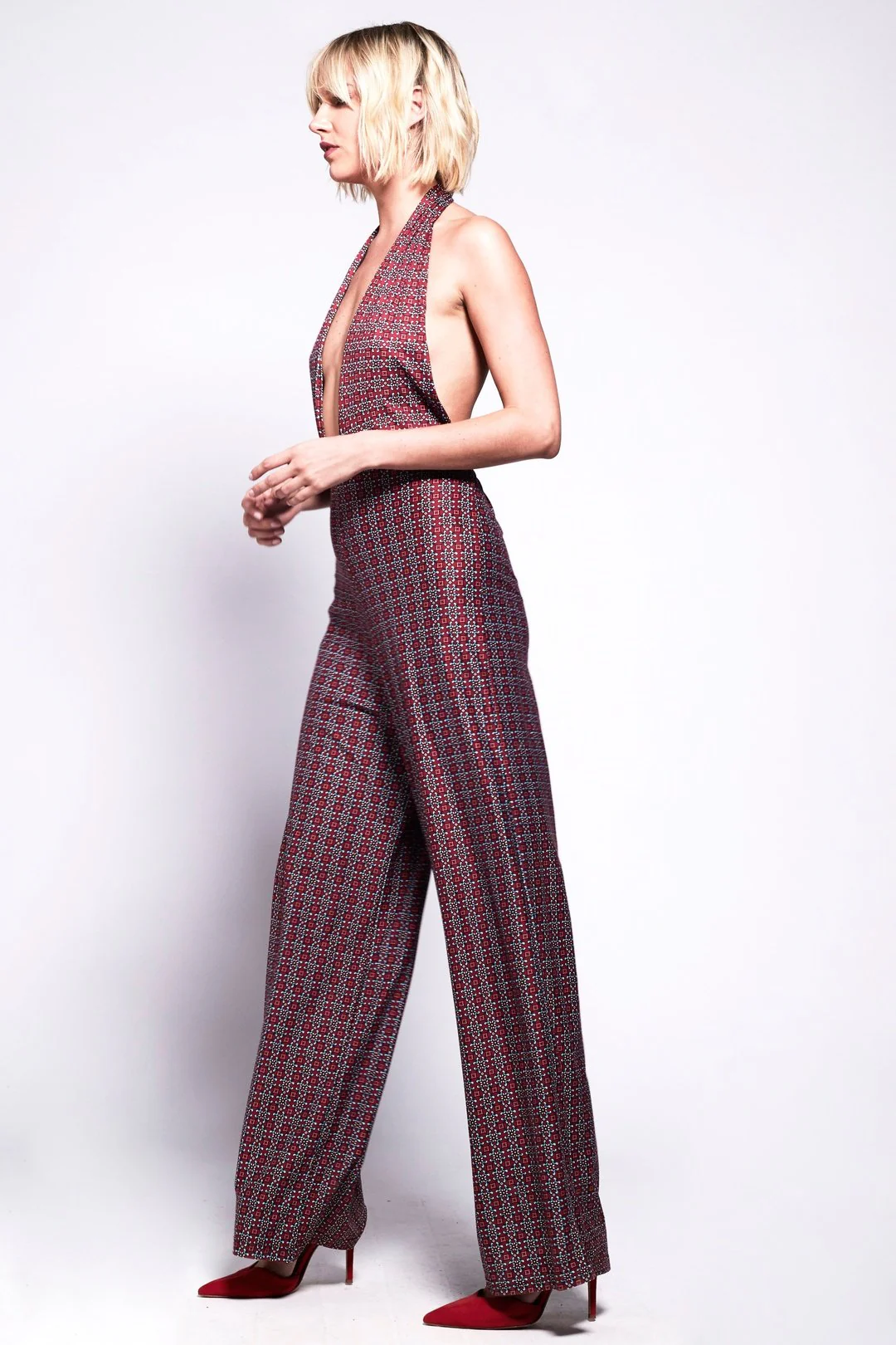 CANDI Jumpsuit - 70s Style  Plunge Halterneck - Image 3
