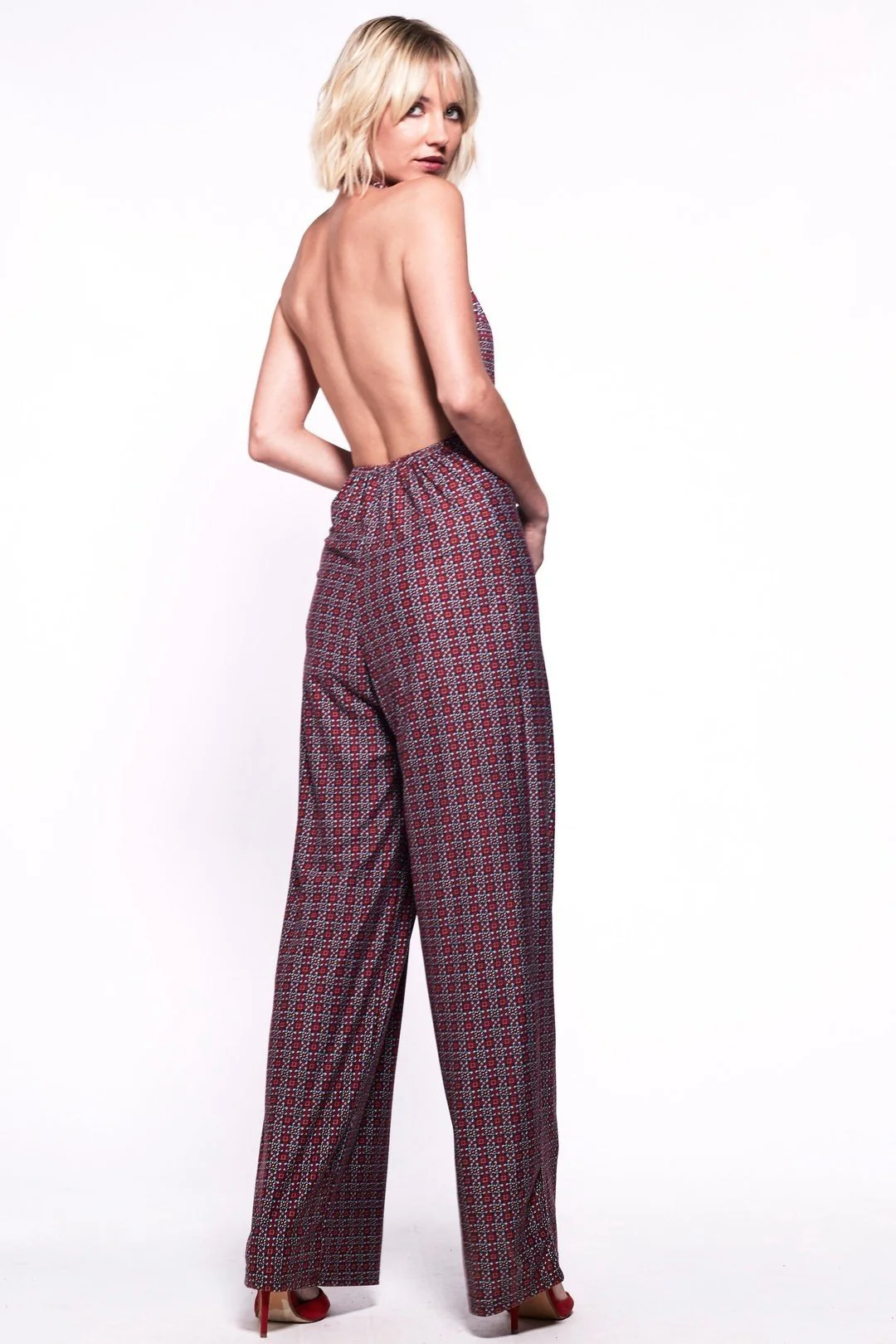 CANDI Jumpsuit - 70s Style  Plunge Halterneck - Image 4