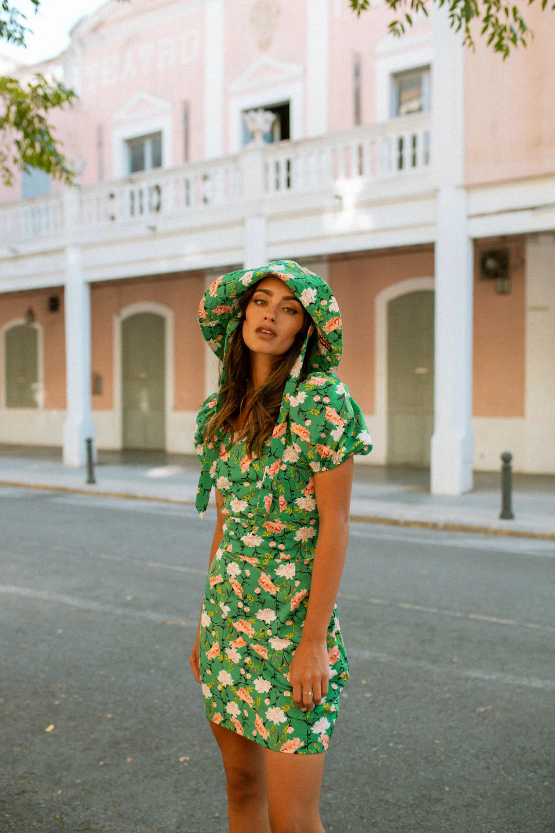 CARLA mini dress - Green floral - Image 3