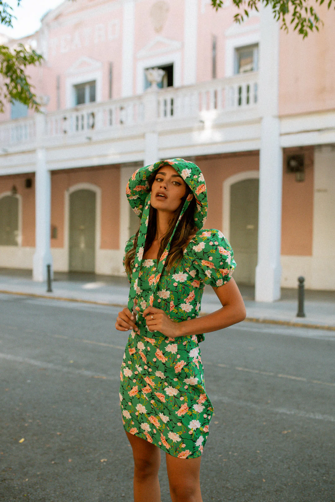 CARLA mini dress - Green floral - Image 5