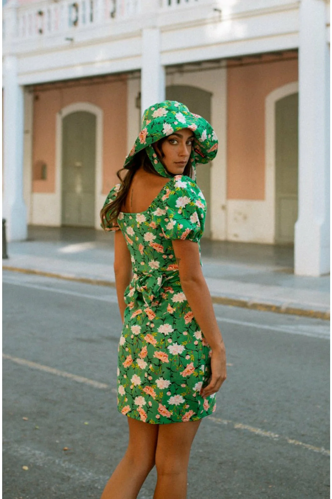 CARLA mini dress - Green floral - Image 7