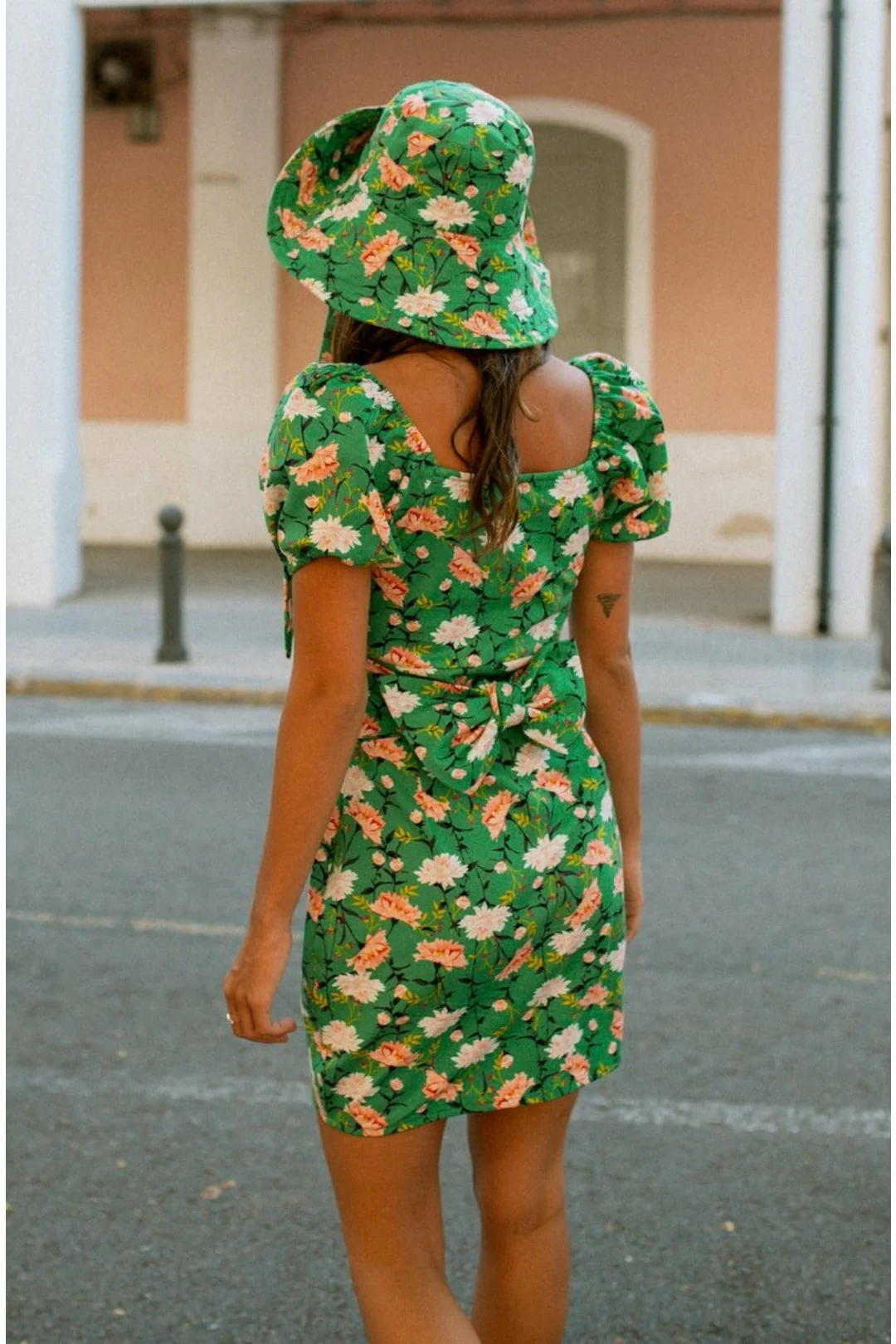 CARLA mini dress - Green floral - Image 8