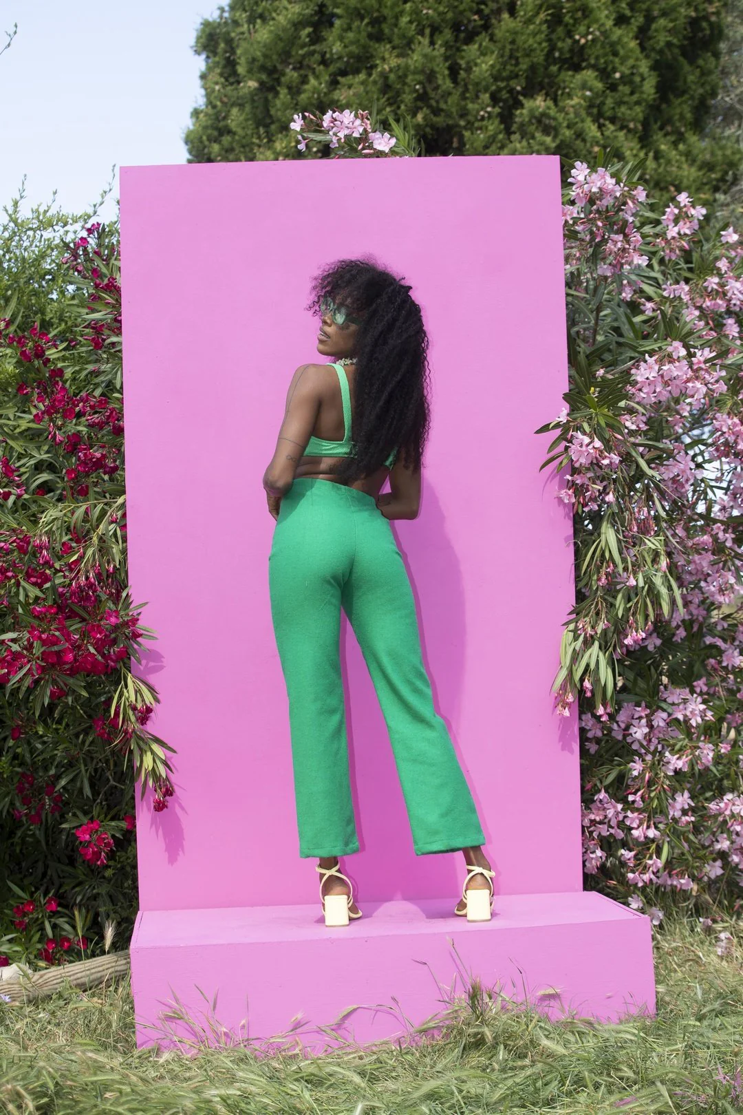 CLOUD 9 Flared 70's Pant - EMERALD - Image 3