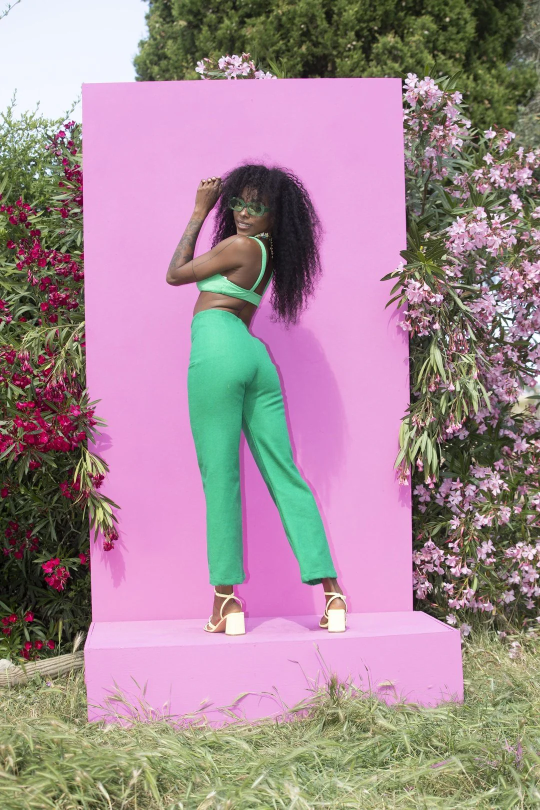 CLOUD 9 Flared 70's Pant - EMERALD - Image 4