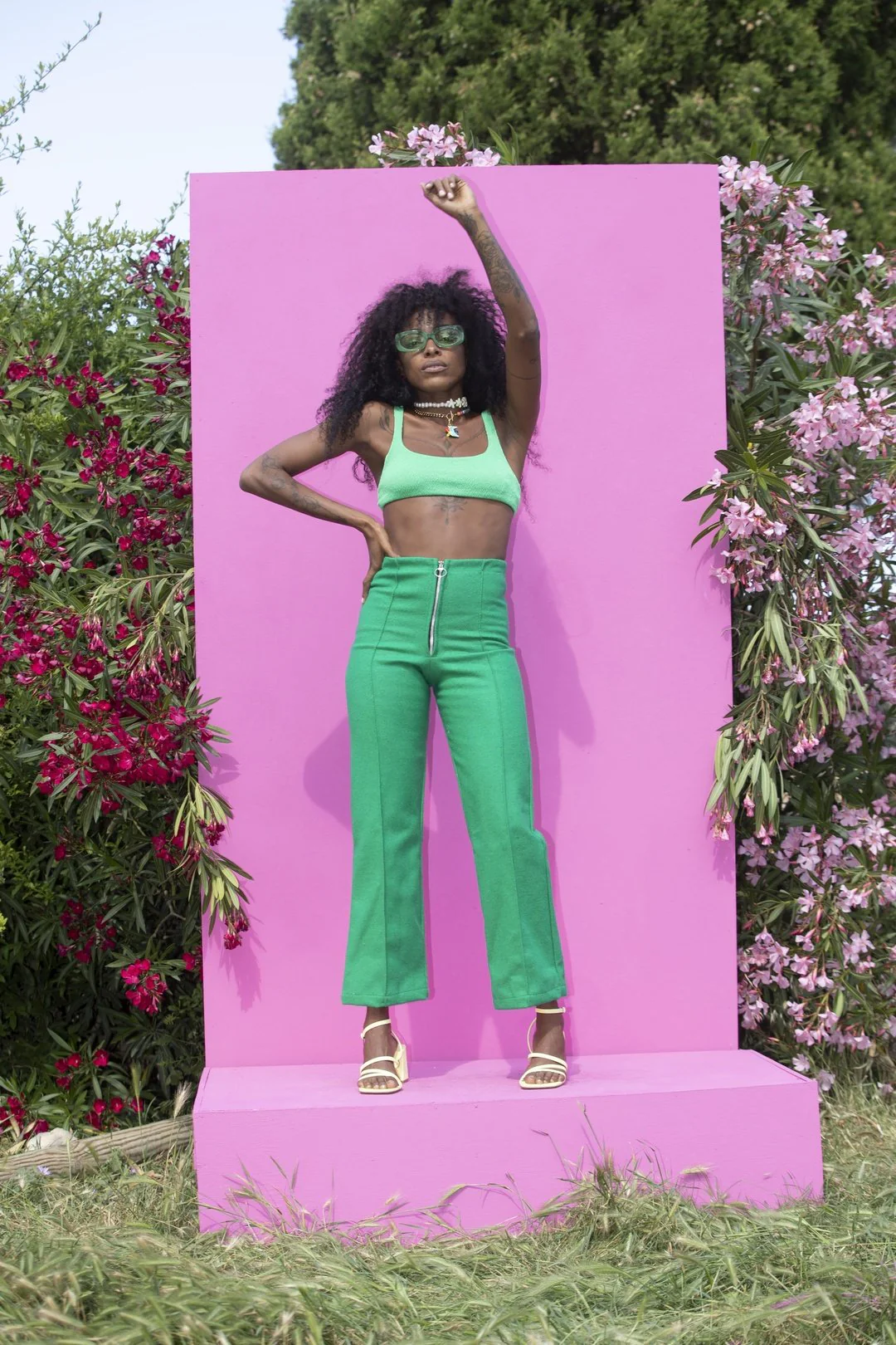 CLOUD 9 Flared 70's Pant - EMERALD - Image 5