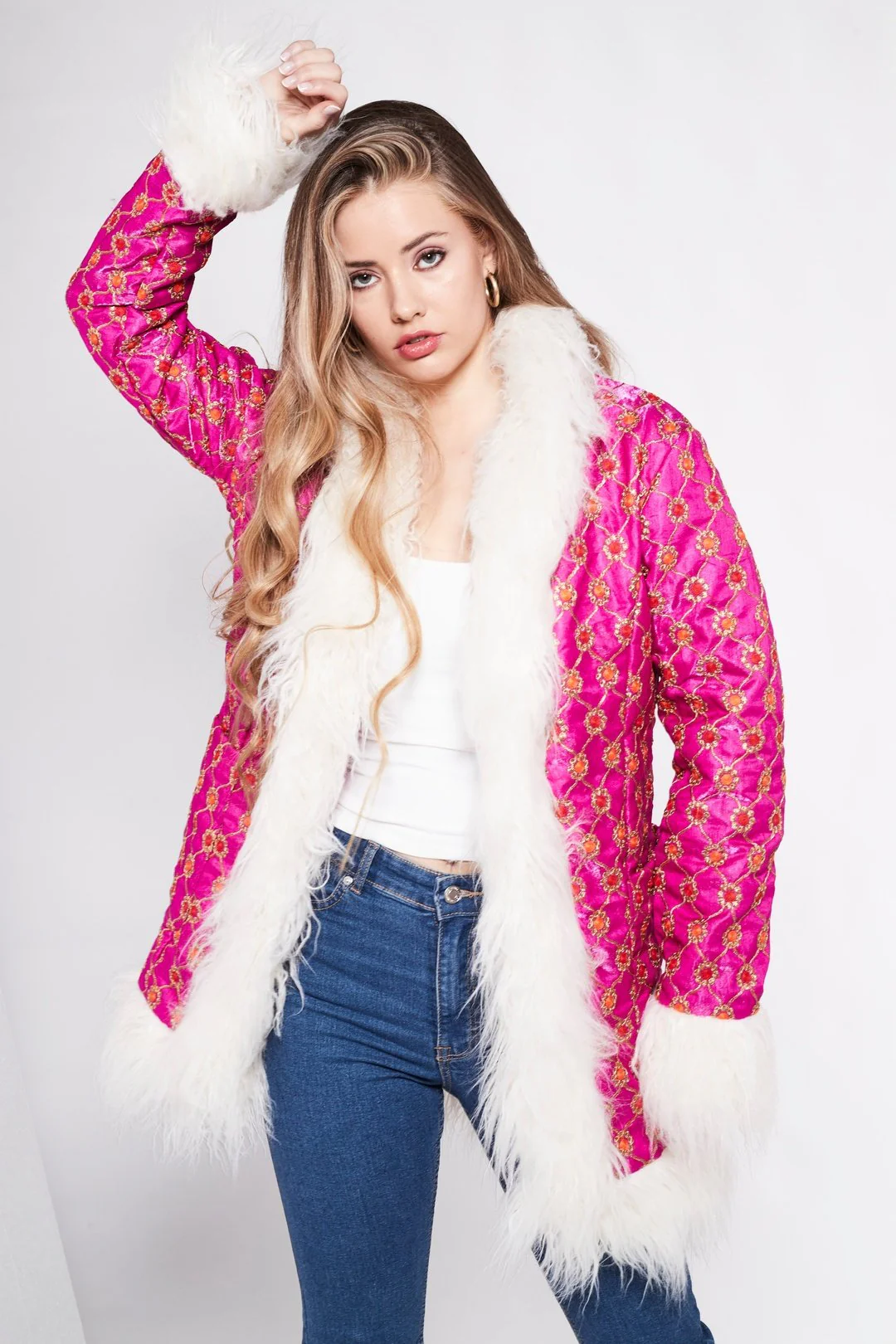 BONNIE Afghan Coat Hot Pink - Image 3