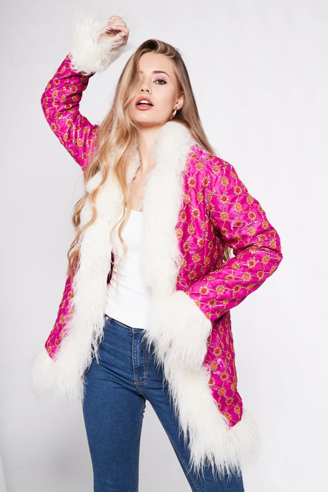 BONNIE Afghan Coat Hot Pink - Image 4