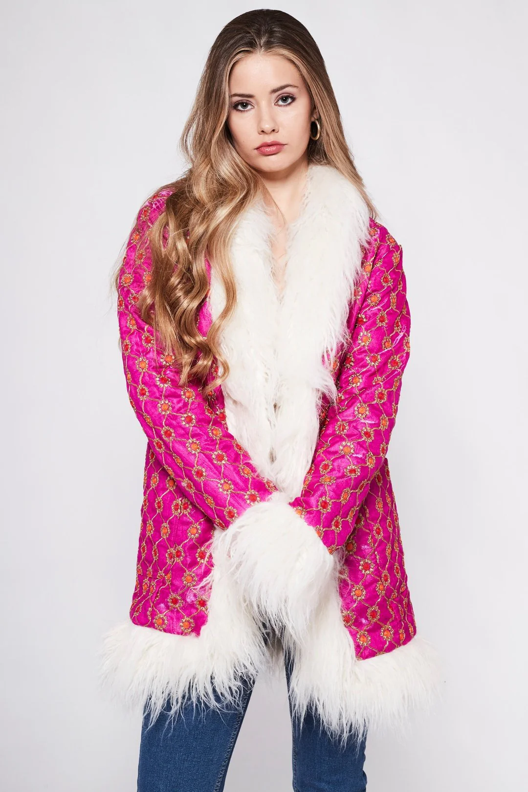BONNIE Afghan Coat Hot Pink - Image 6
