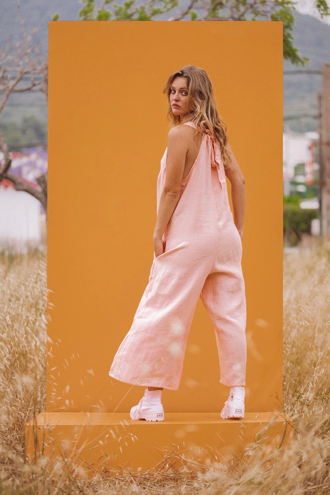 DANNA Baby Pink Linen Jumpsuit - Image 4
