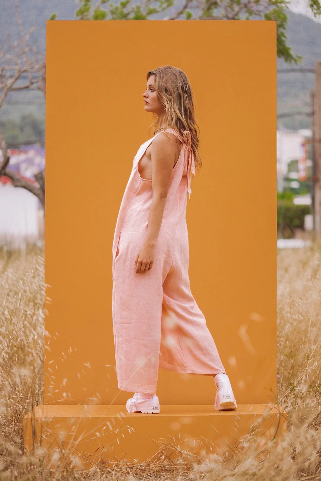 DANNA Baby Pink Linen Jumpsuit - Image 5