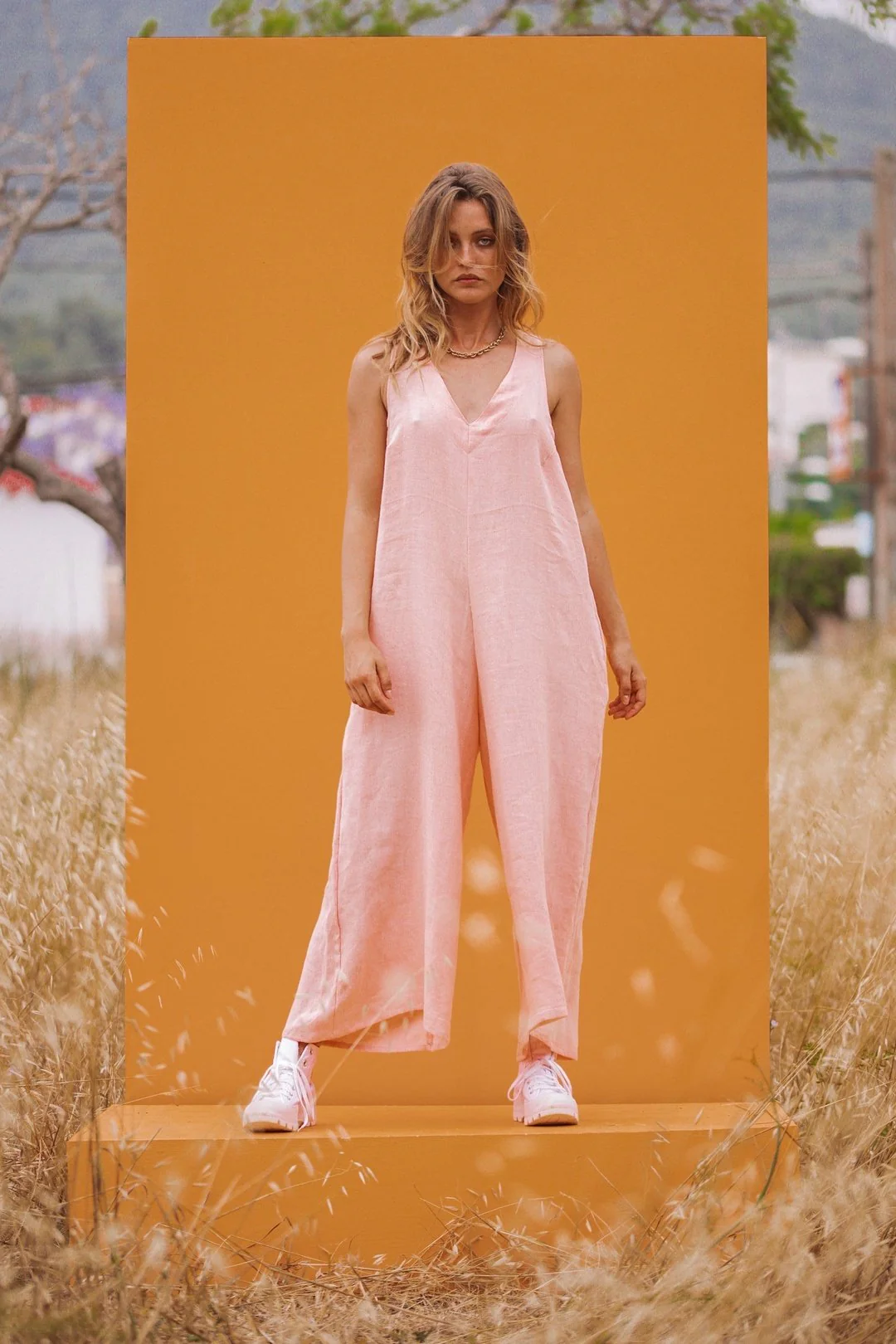 DANNA Baby Pink Linen Jumpsuit - Image 6
