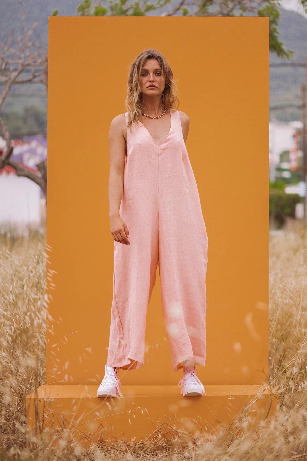 DANNA Baby Pink Linen Jumpsuit - Image 7