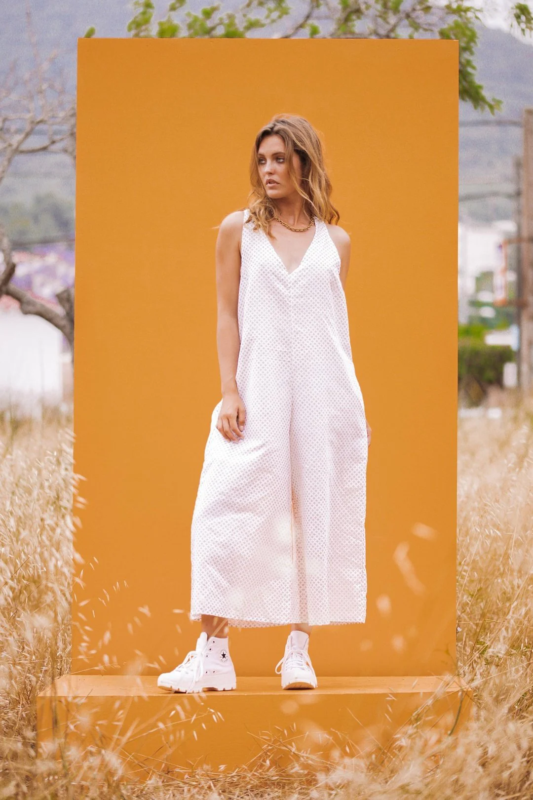 DANNA White Linen Jumpsuit - Image 3