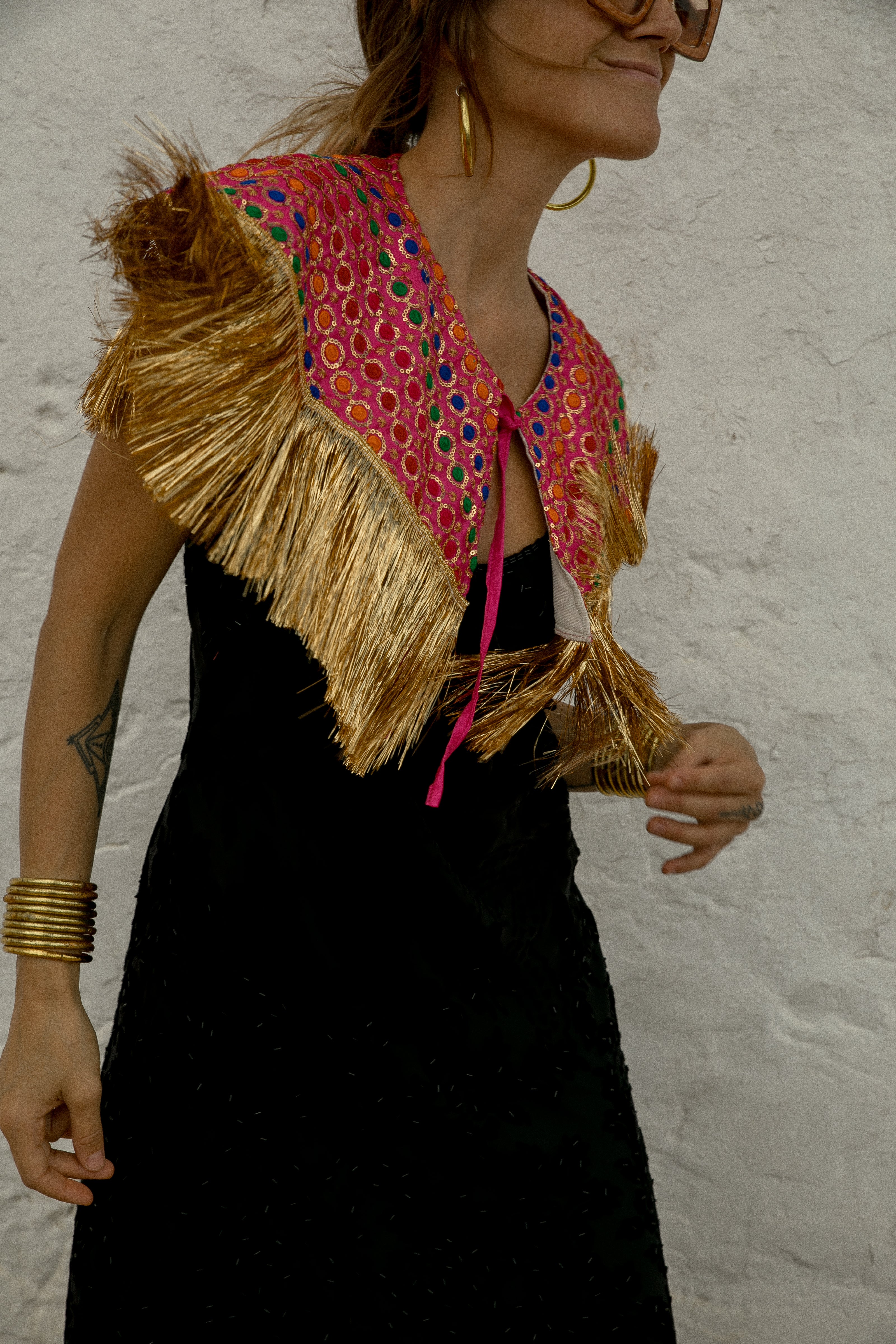 Danza collar - Pink sequin rainbow - Image 2