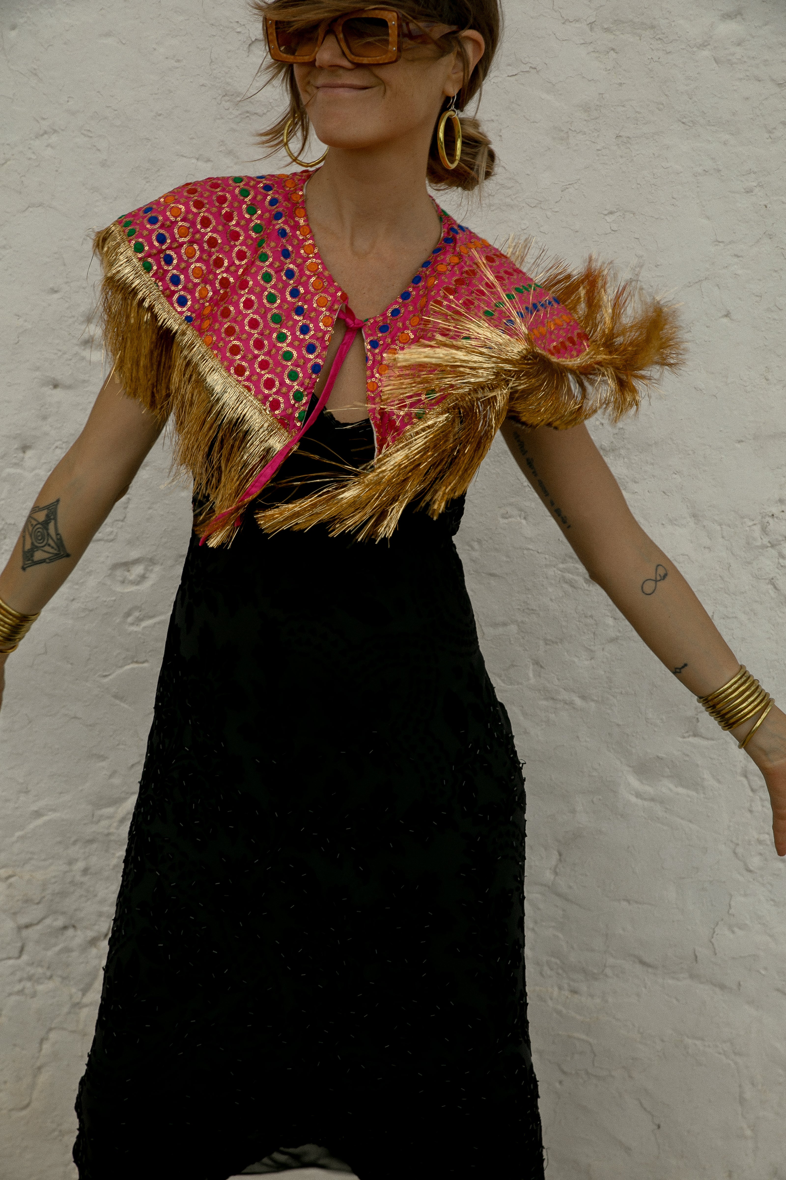 Danza collar - Pink sequin rainbow - Image 4