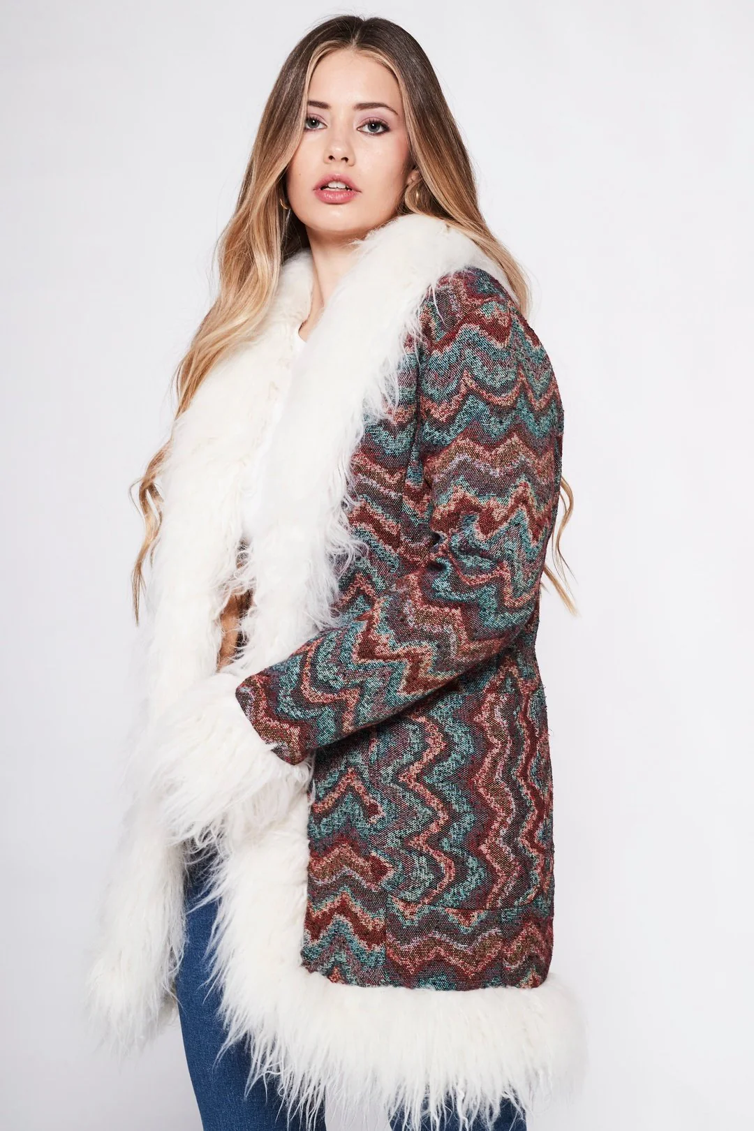 BONNIE Afghan Coat in Desert Rose - Image 4