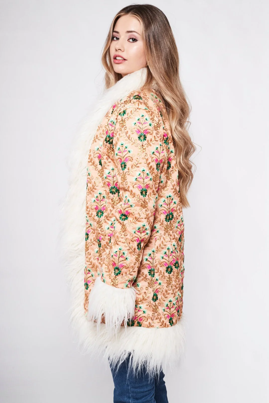 BONNIE Afghan Coat in Peach - Image 4