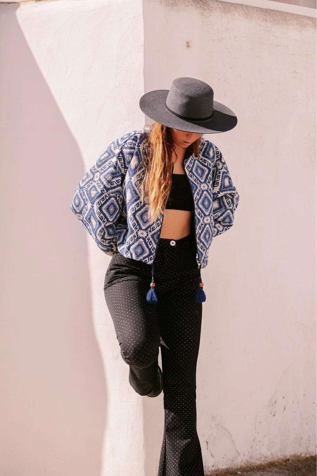 DION Bomber - Blue Woven Aztec - Image 4