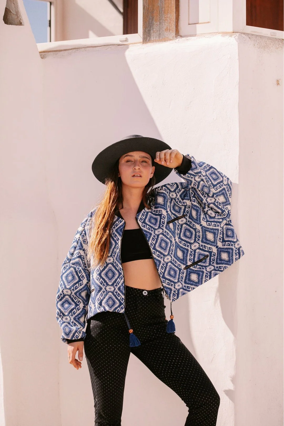 DION Bomber - Blue Woven Aztec - Image 5