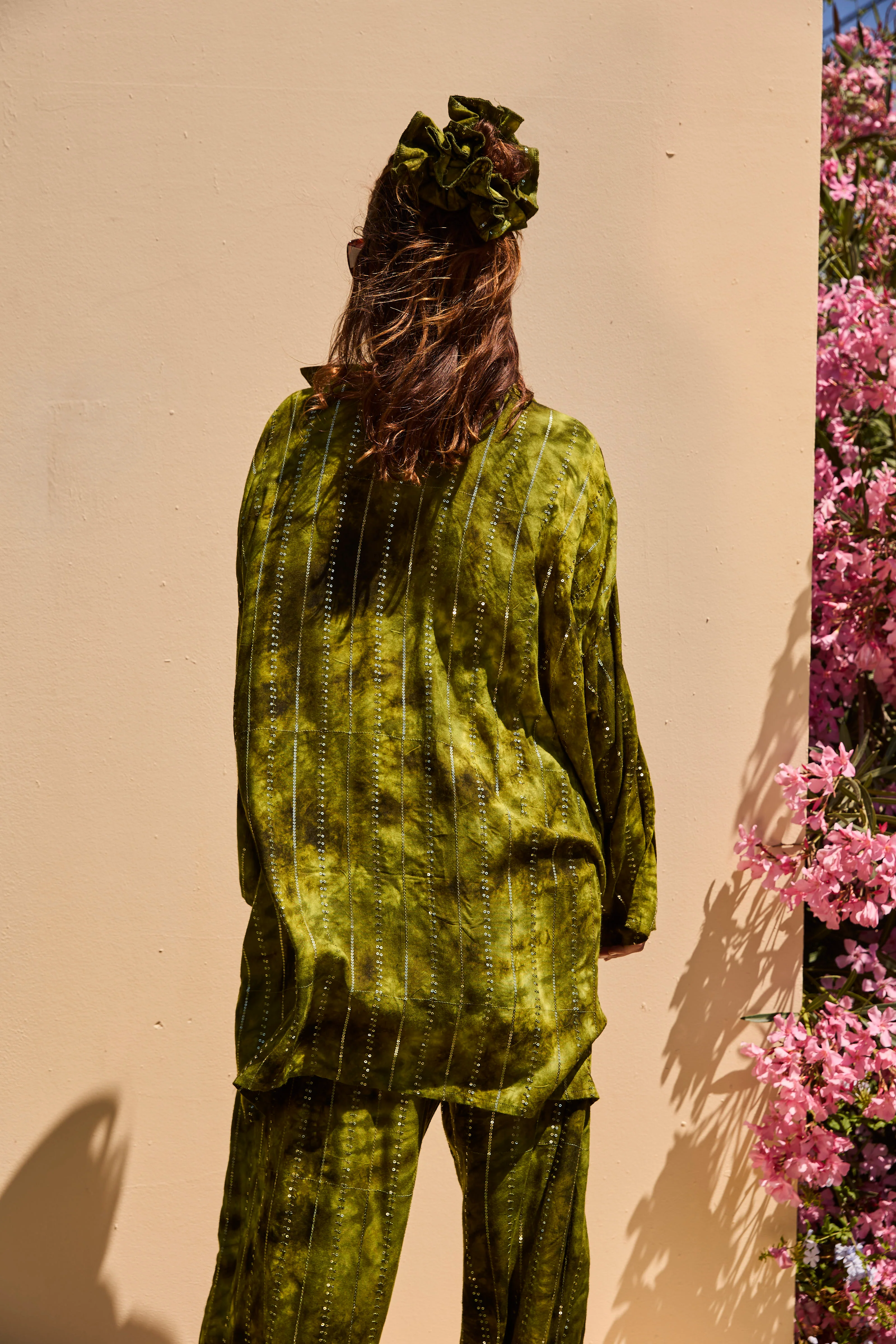 Double Ruffle scrunchie - Green - Image 3