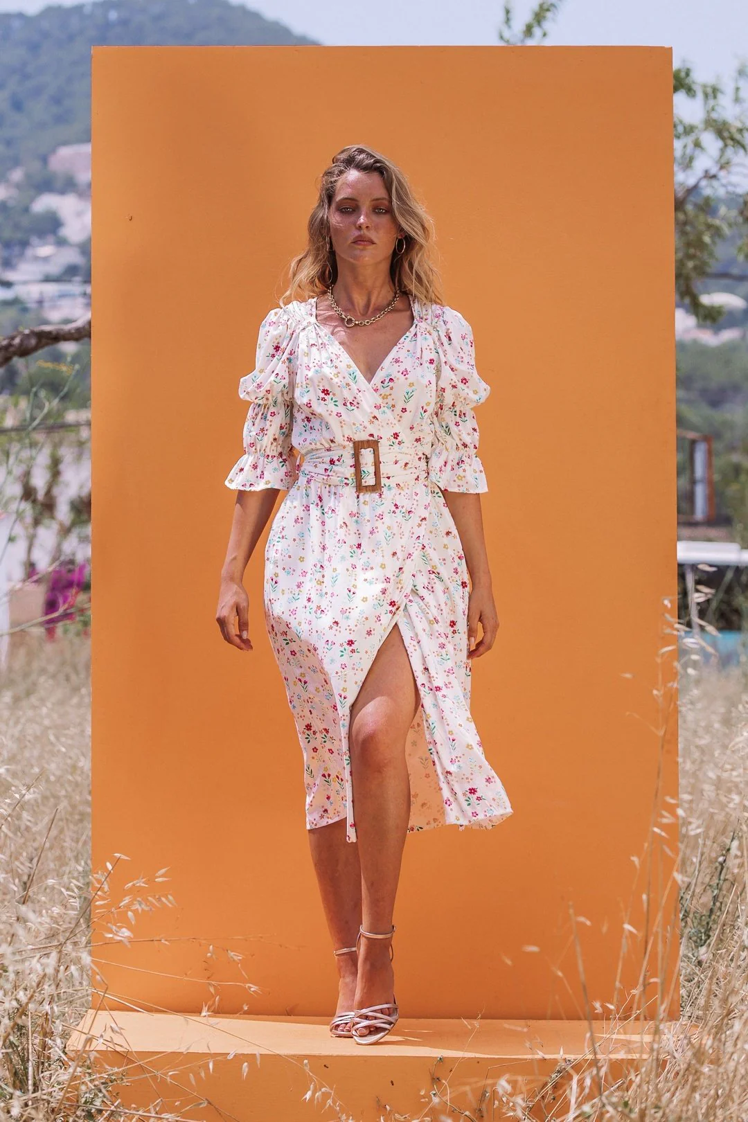 ELENIE Dress White Floral - Image 2