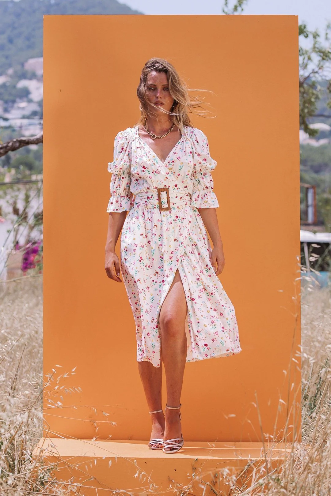 ELENIE Dress White Floral - Image 3