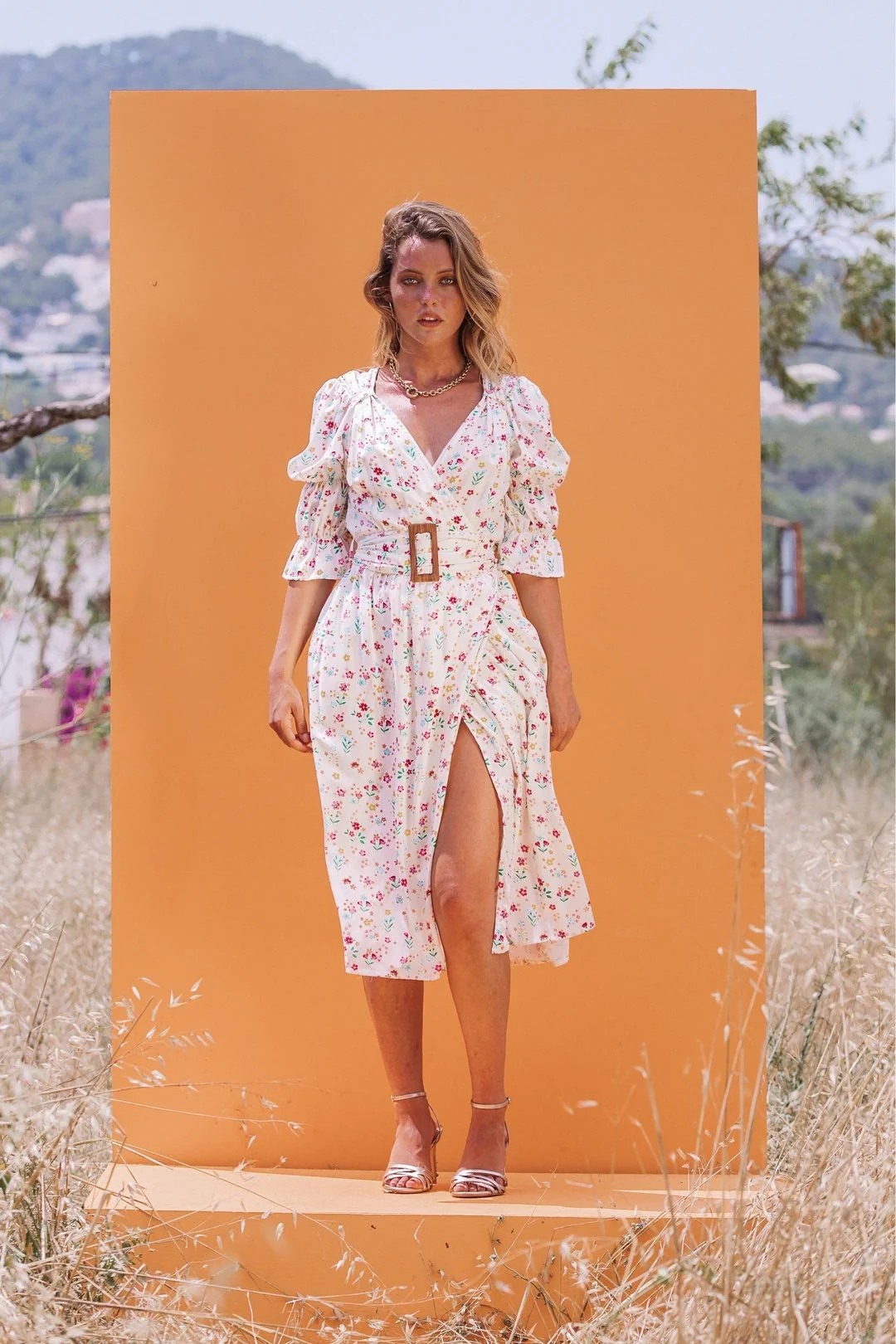 ELENIE Dress White Floral - Image 4