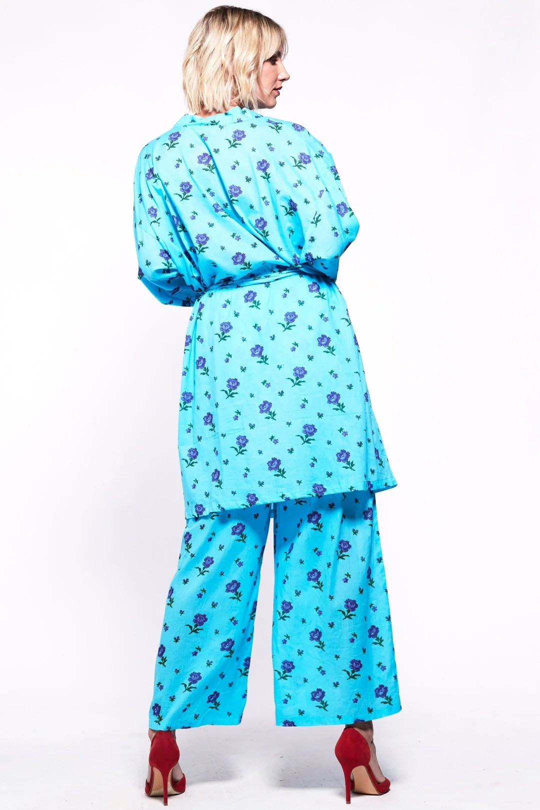 FORTY WINKS Blue Floral Kimono Twinset - Image 4