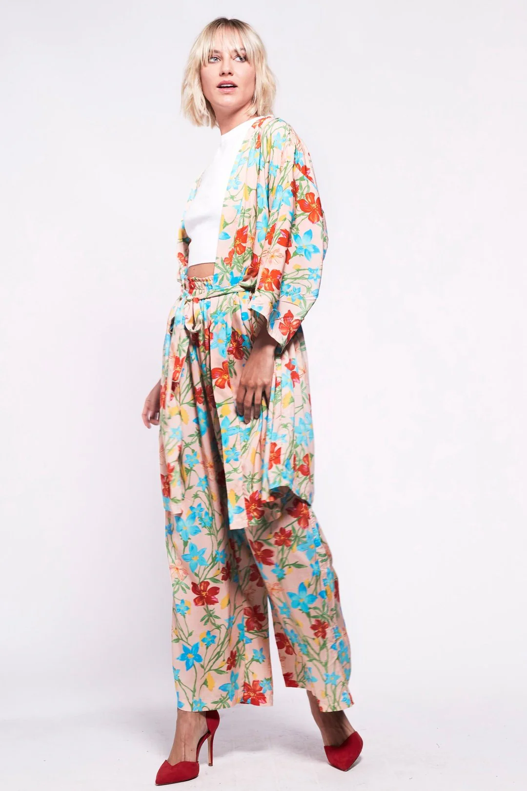 FORTY WINKS Tropical Peach Kimono Twinset - Image 2