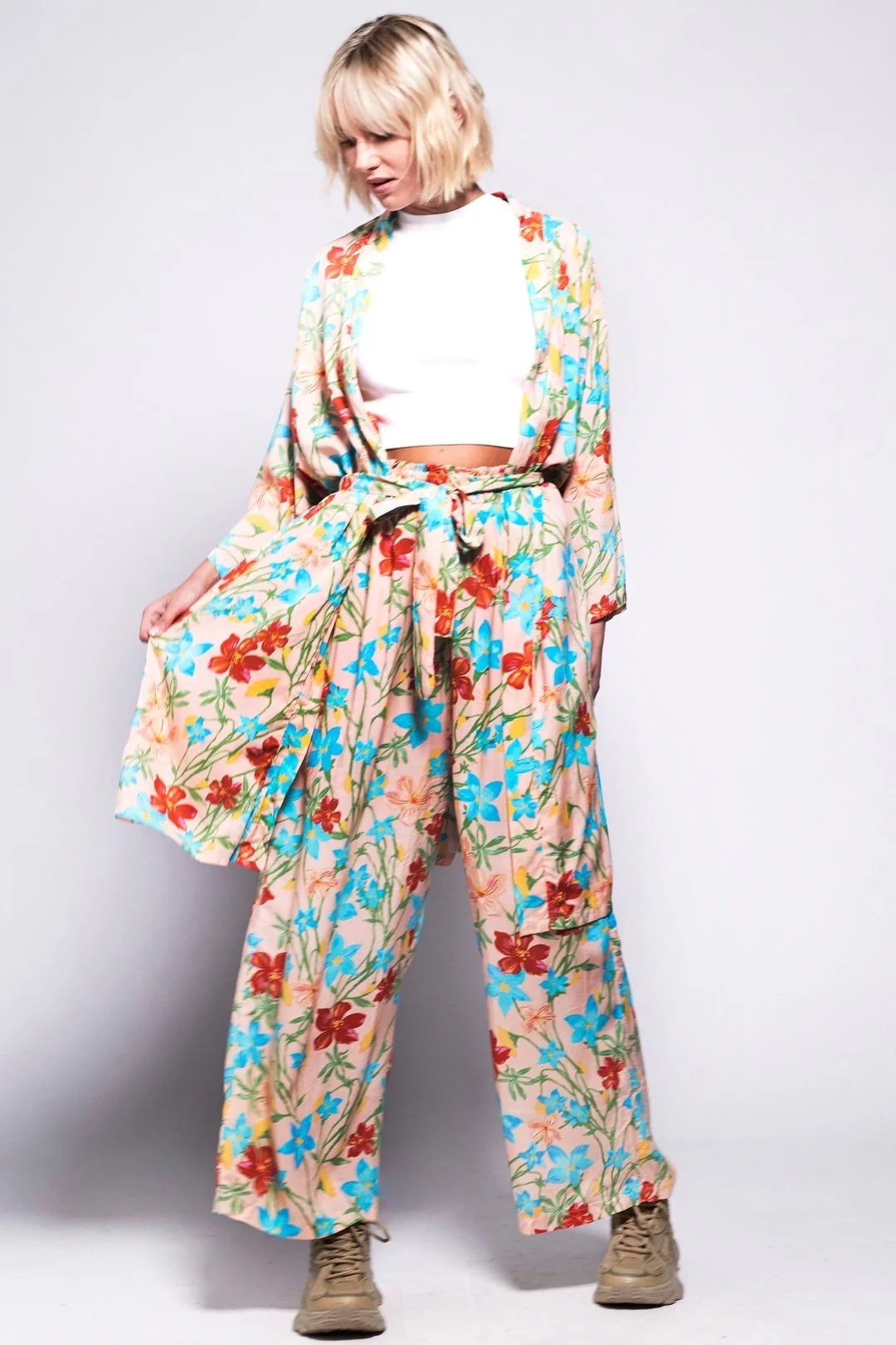 FORTY WINKS Tropical Peach Kimono Twinset - Image 3