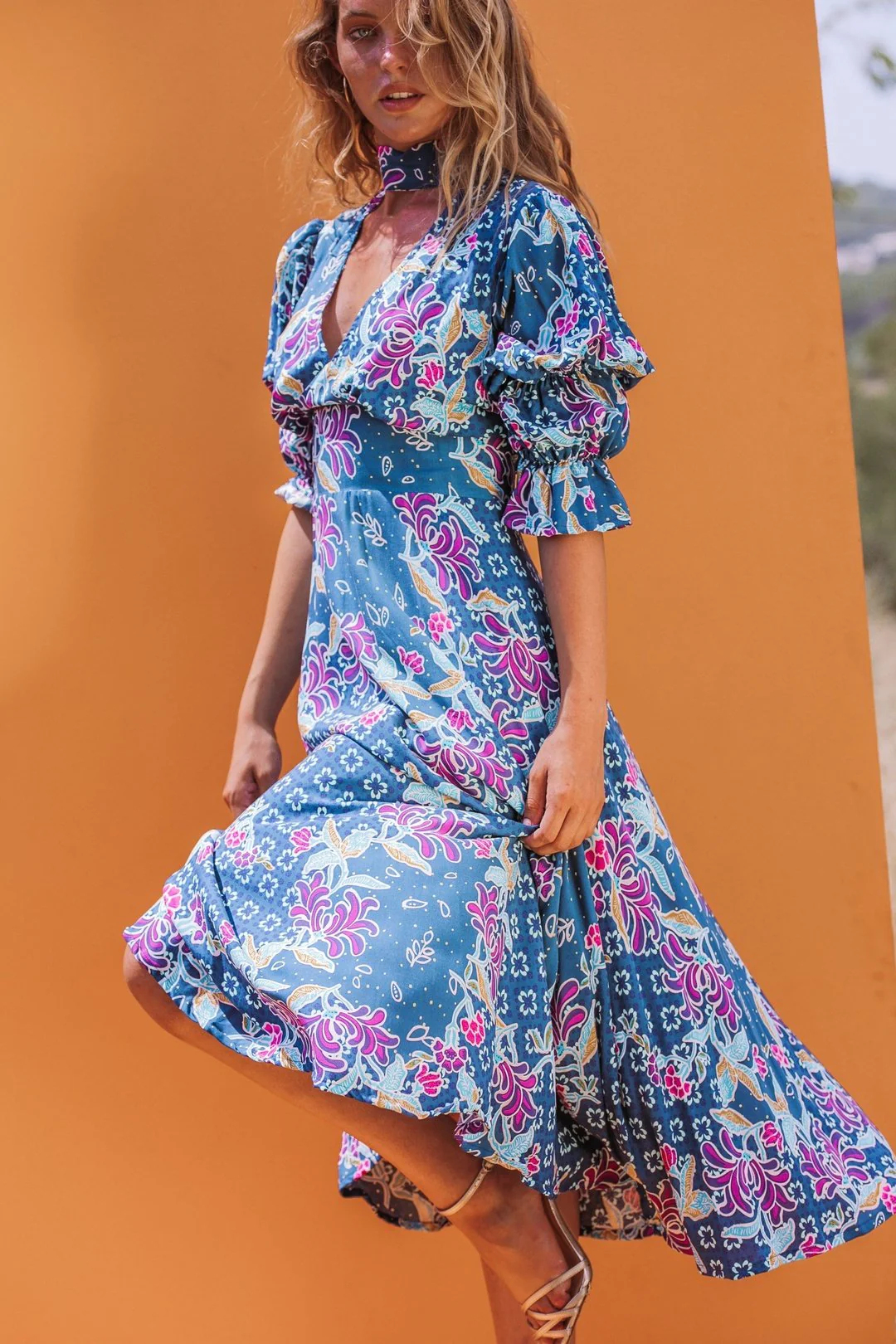 GEMI Collar Dress - Blue